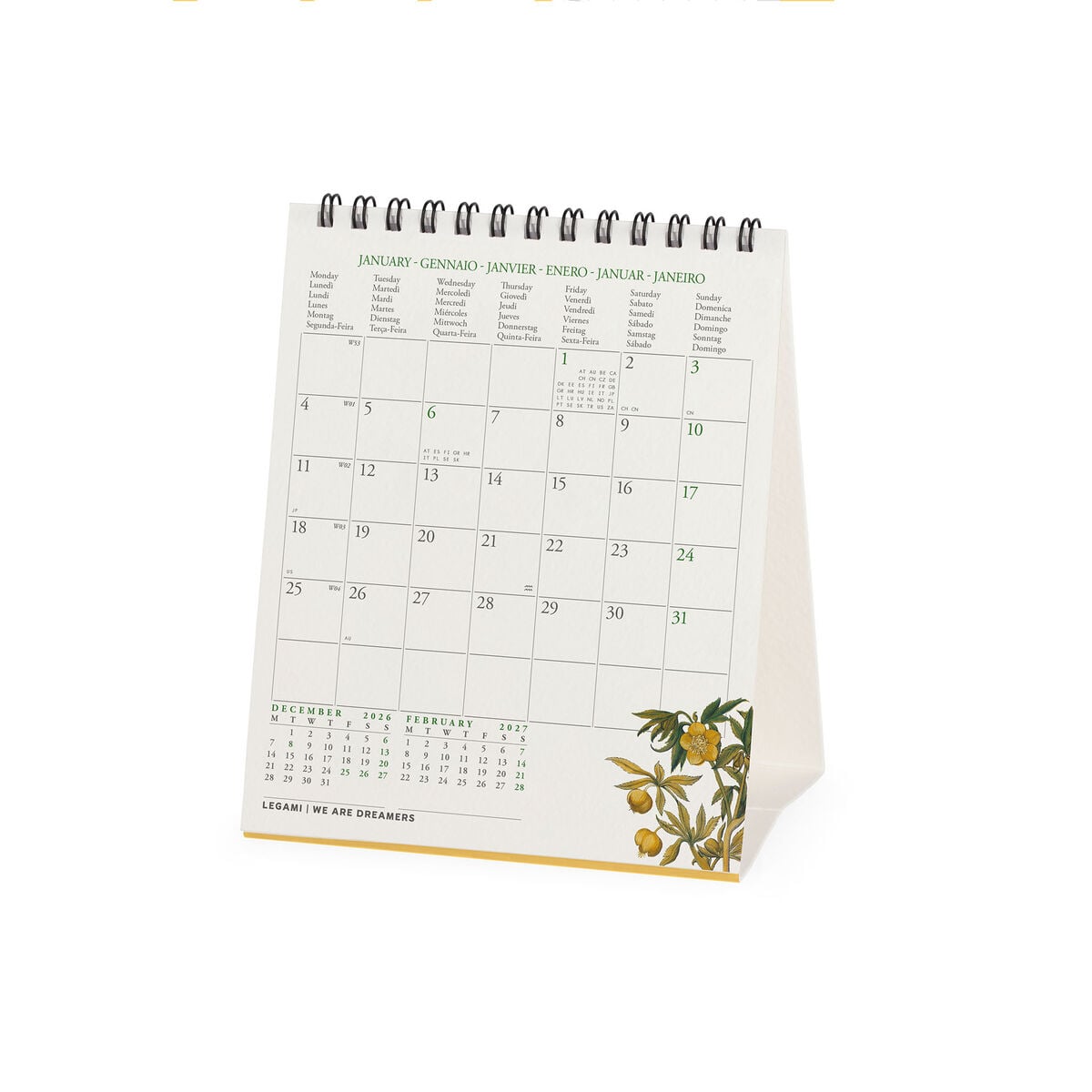 Legami - Herbarium 2027 Desk Takvim - 12 x 14,5 cm