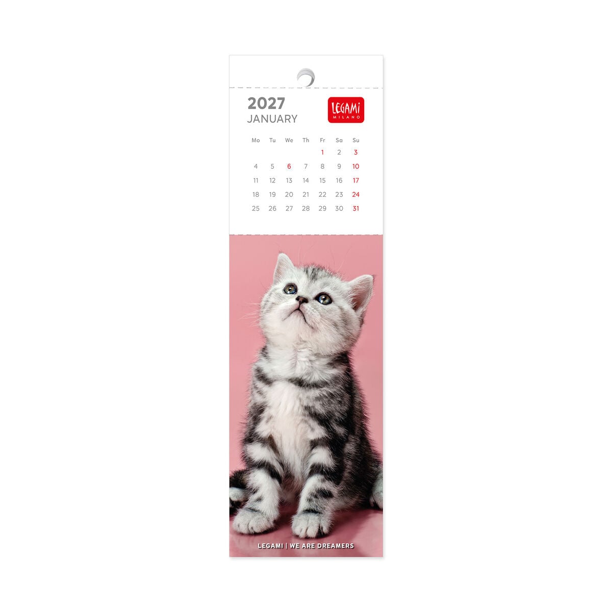 Legami - Kittens 2027 Kitap Ayracı Takvim - 5,5 x 18 cm