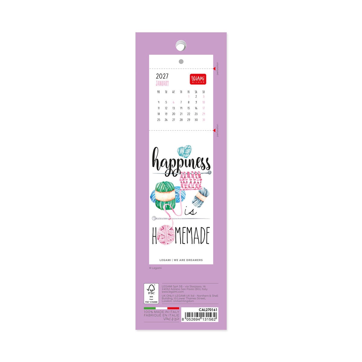 Legami - Aphorisms 2027 Bookmark Calendar - 5.5 x 18 cm