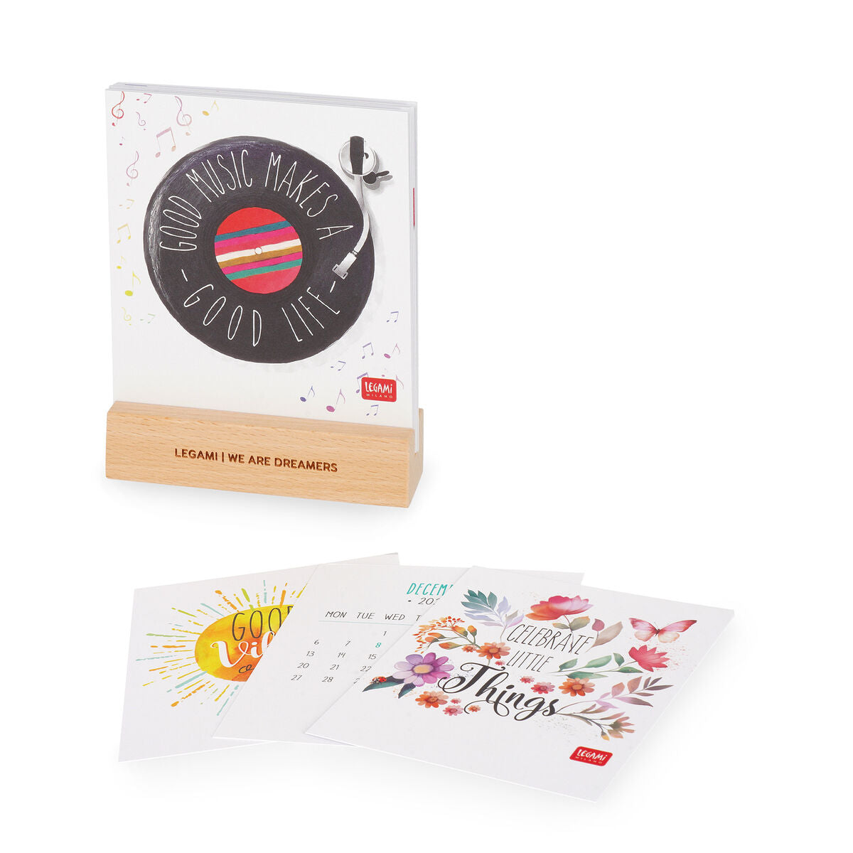 Legami - Takvim ile Wooden Base - 2027