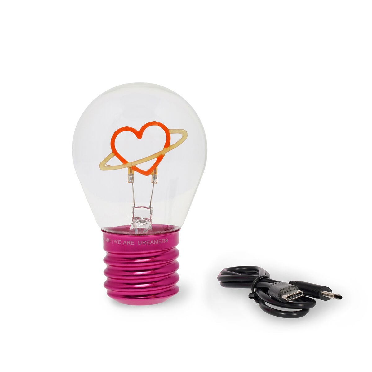 Legami - Dekoratif Lightbulb-Shaped Table Lamp - Kalp - Bulb Fiction