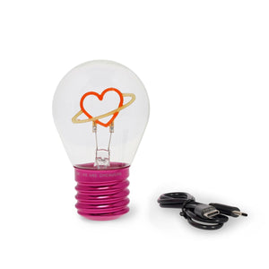 Legami - Dekoratif Lightbulb-Shaped Table Lamp - Kalp - Bulb Fiction