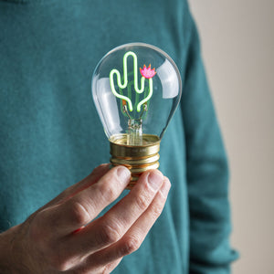 Legami - Decorative Lightbulb-Shaped Table Lamp - Cactus - Bulb Fiction
