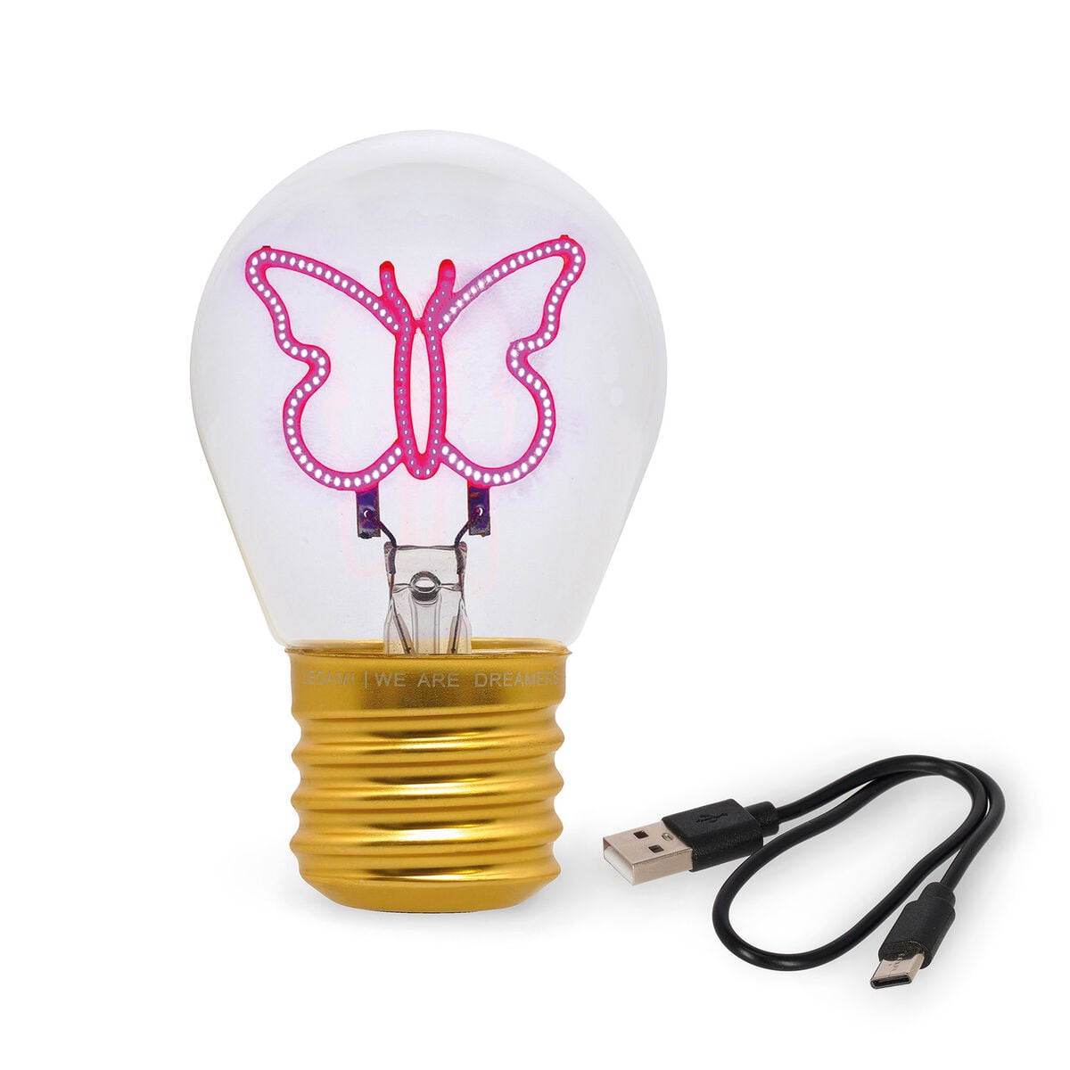 Legami - Dekoratif Lightbulb-Shaped Table Lamp - Butterfly - Bulb Fiction