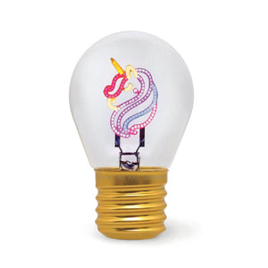 Legami - Decorative Lightbulb-Shaped Table Lamp - Unicorn - Bulb Fiction