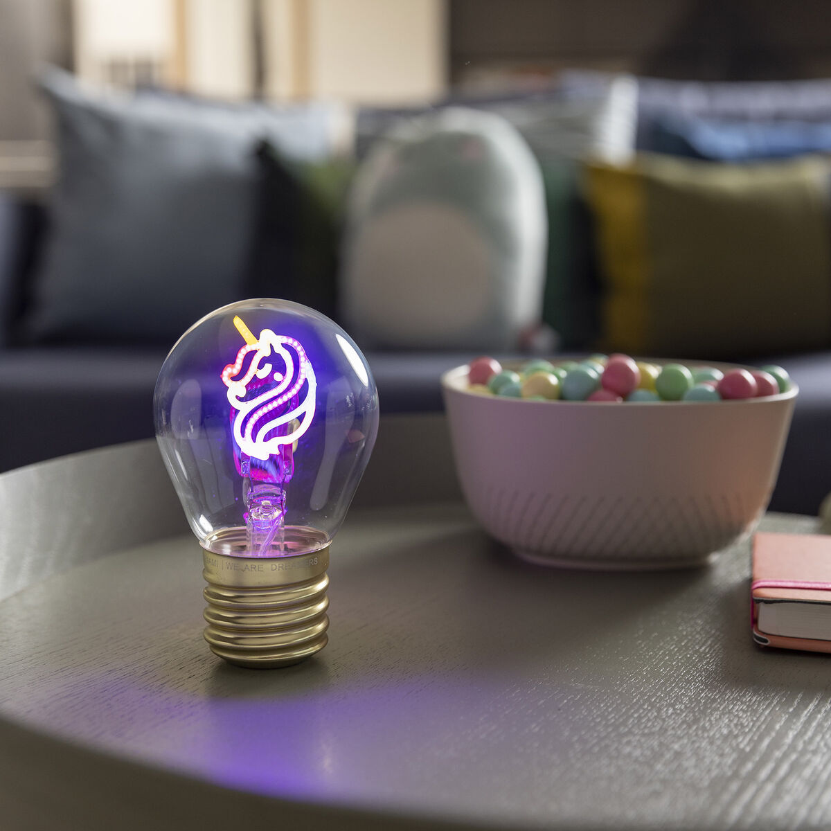 Legami - Decorative Lightbulb-Shaped Table Lamp - Unicorn - Bulb Fiction