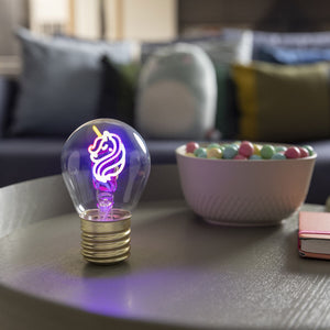 Legami - Decorative Lightbulb-Shaped Table Lamp - Unicorn - Bulb Fiction