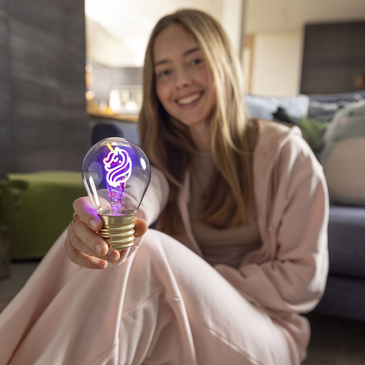 Legami - Decorative Lightbulb-Shaped Table Lamp - Unicorn - Bulb Fiction