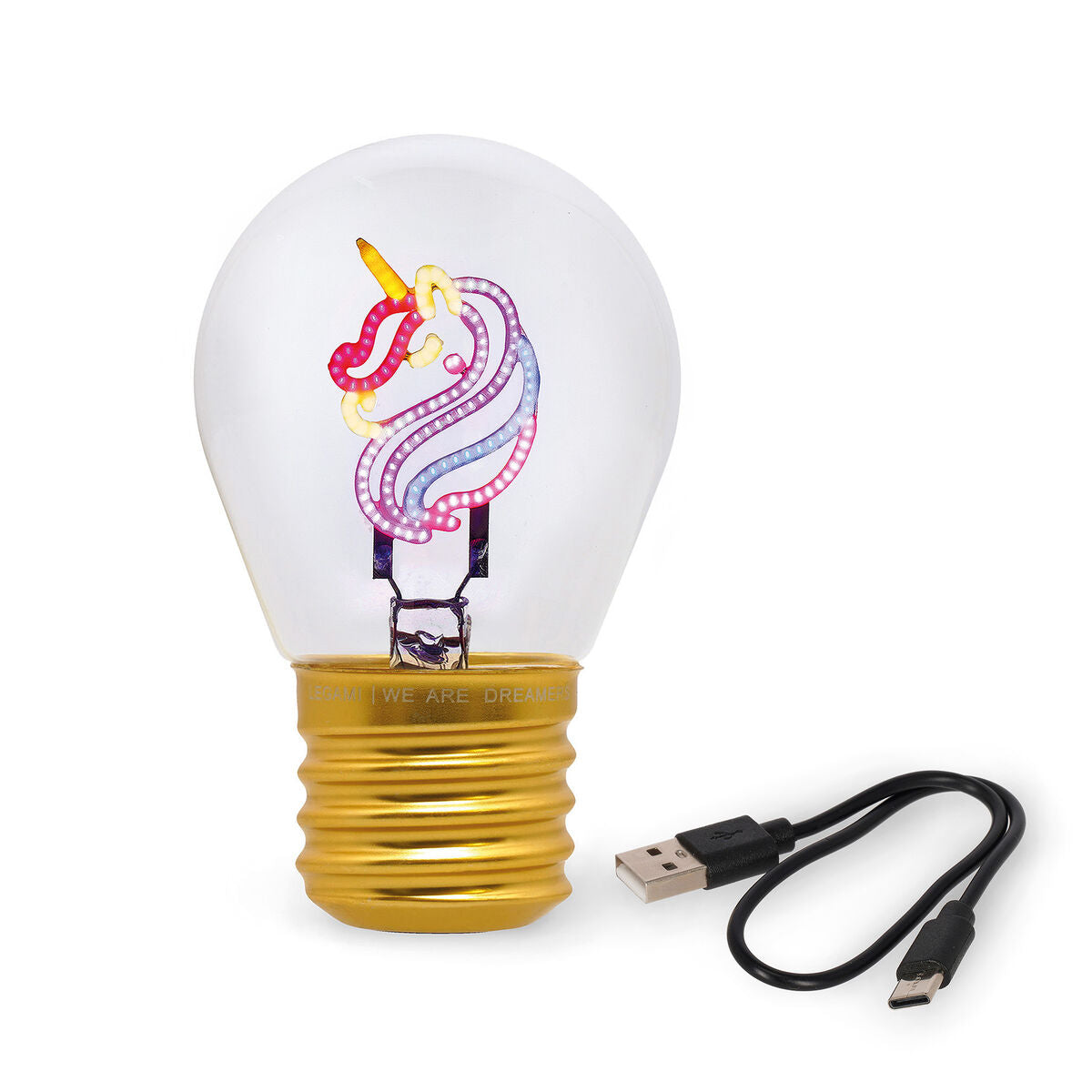 Legami - Decorative Lightbulb-Shaped Table Lamp - Unicorn - Bulb Fiction