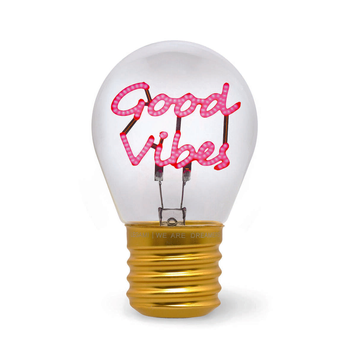 Legami - Dekoratif Lightbulb-Shaped Table Lamp - Good Vibes - Bulb Fiction