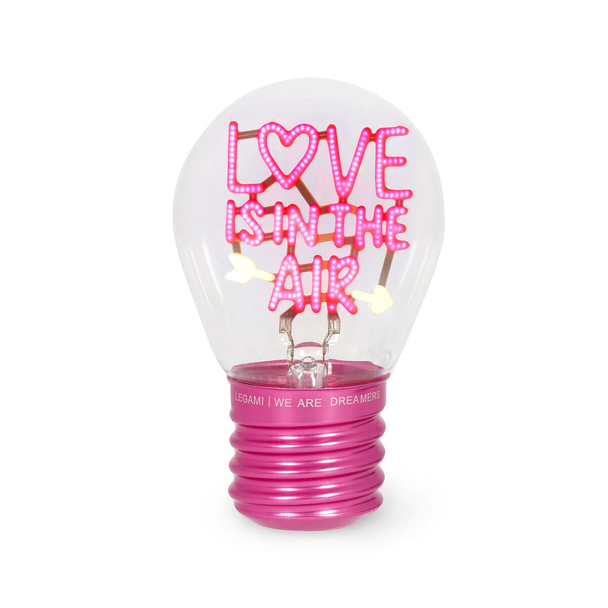 Legami - Dekoratif Lightbulb-Shaped Table Lamp - Aşk is in Air - Bulb Fiction