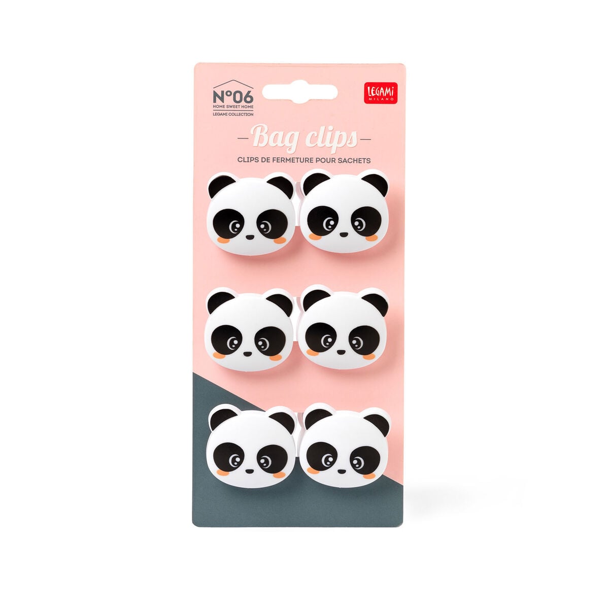Legami - Seti 6 Çanta Clips - Panda