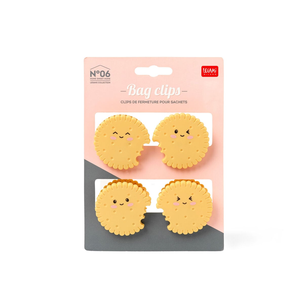 Legami - Set of 4 Bag Clips - Cookie