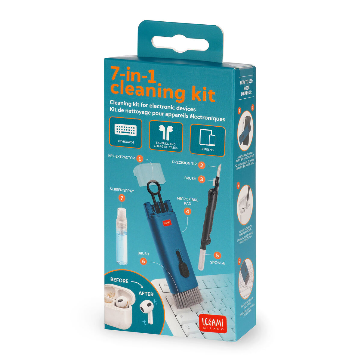 Legami - Cleaning Kit for Electronic Devices - 7-in-1 Cleaning Kit