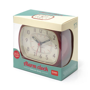 Legami - Vintage Inspired Alarm Clock - Red - Retro Alarm Clock