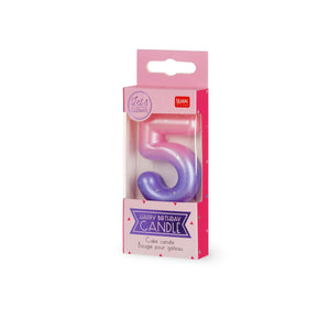 Legami - Pink Doğum Günü Cake Candle - 5 - Mutlu Doğum Günü Candle