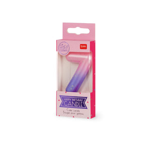 Legami - Pink Doğum Günü Cake Candle - 7 - Mutlu Doğum Günü Candle