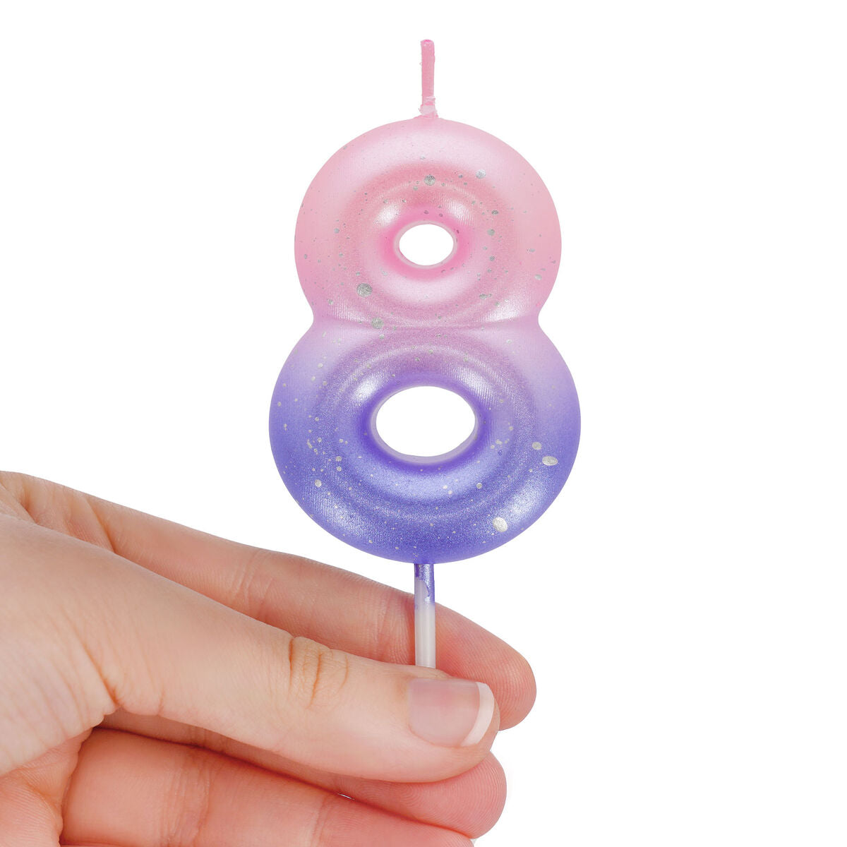 Legami - Pink Doğum Günü Cake Candle - 8 - Mutlu Doğum Günü Candle