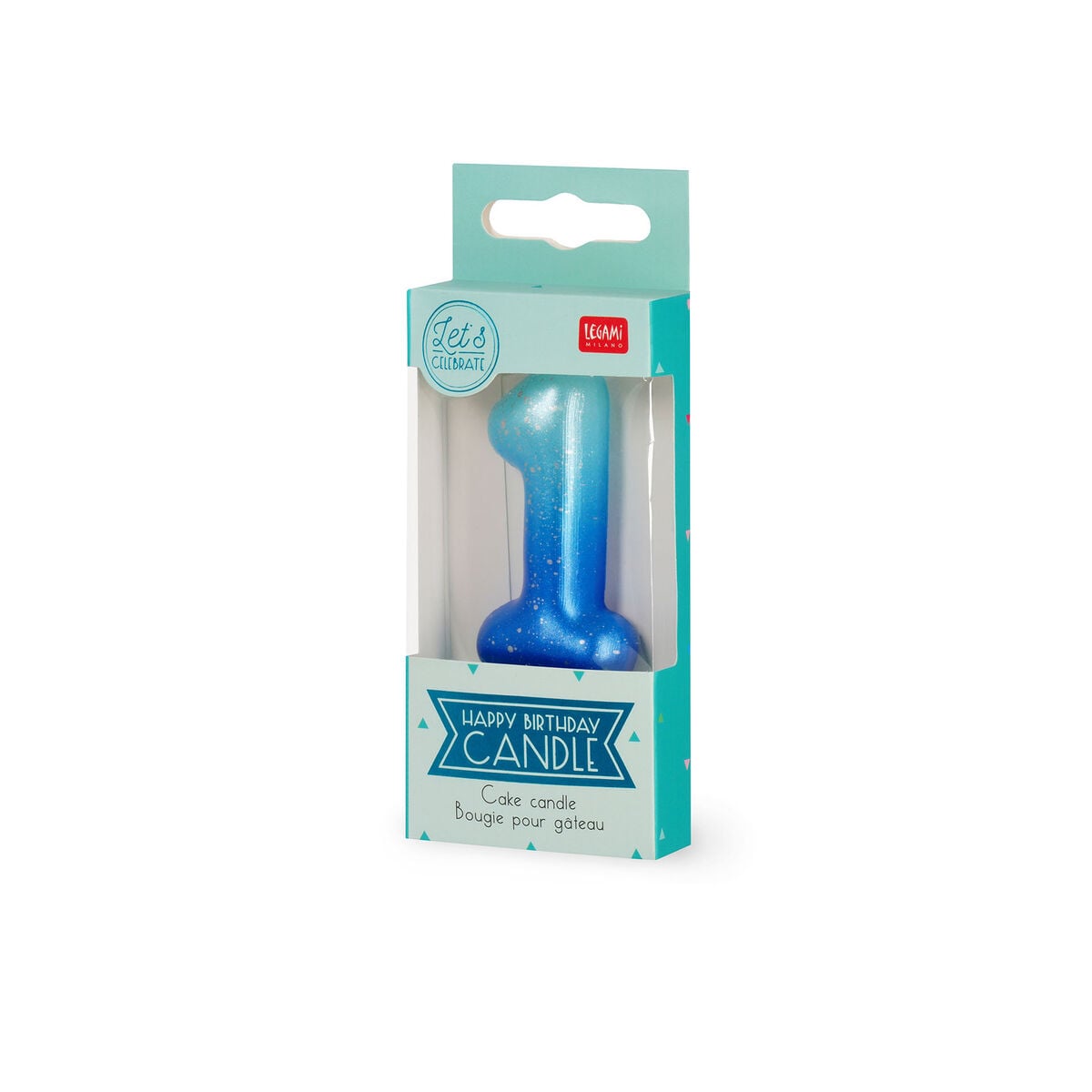 Legami - Blue Doğum Günü Cake Candle - 1 - Mutlu Doğum Günü Candle
