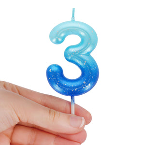 Legami - Blue Birthday Cake Candle - 3 - Happy Birthday Candle
