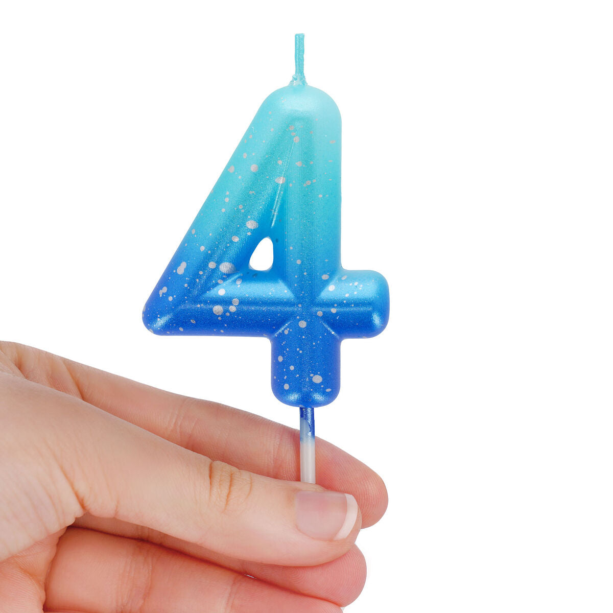 Legami - Blue Birthday Cake Candle - 4 - Happy Birthday Candle
