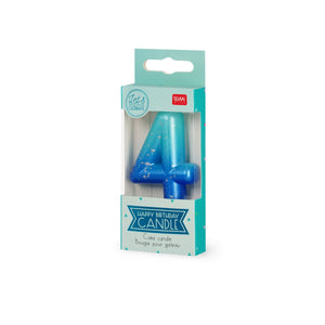 Legami - Blue Birthday Cake Candle - 4 - Happy Birthday Candle