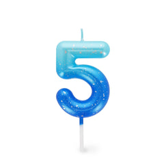 Legami - Blue Birthday Cake Candle - 5 - Happy Birthday Candle