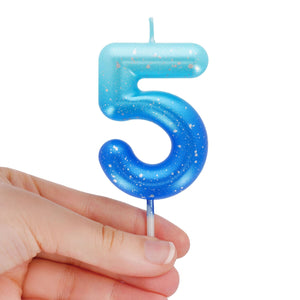 Legami - Blue Birthday Cake Candle - 5 - Happy Birthday Candle