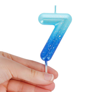 Legami - Blue Birthday Cake Candle - 7 - Happy Birthday Candle