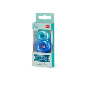 Legami - Blue Doğum Günü Cake Candle - 8 - Mutlu Doğum Günü Candle
