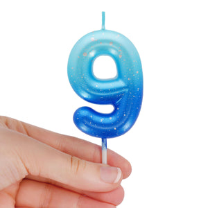 Legami - Blue Doğum Günü Cake Candle - 9 - Mutlu Doğum Günü Candle