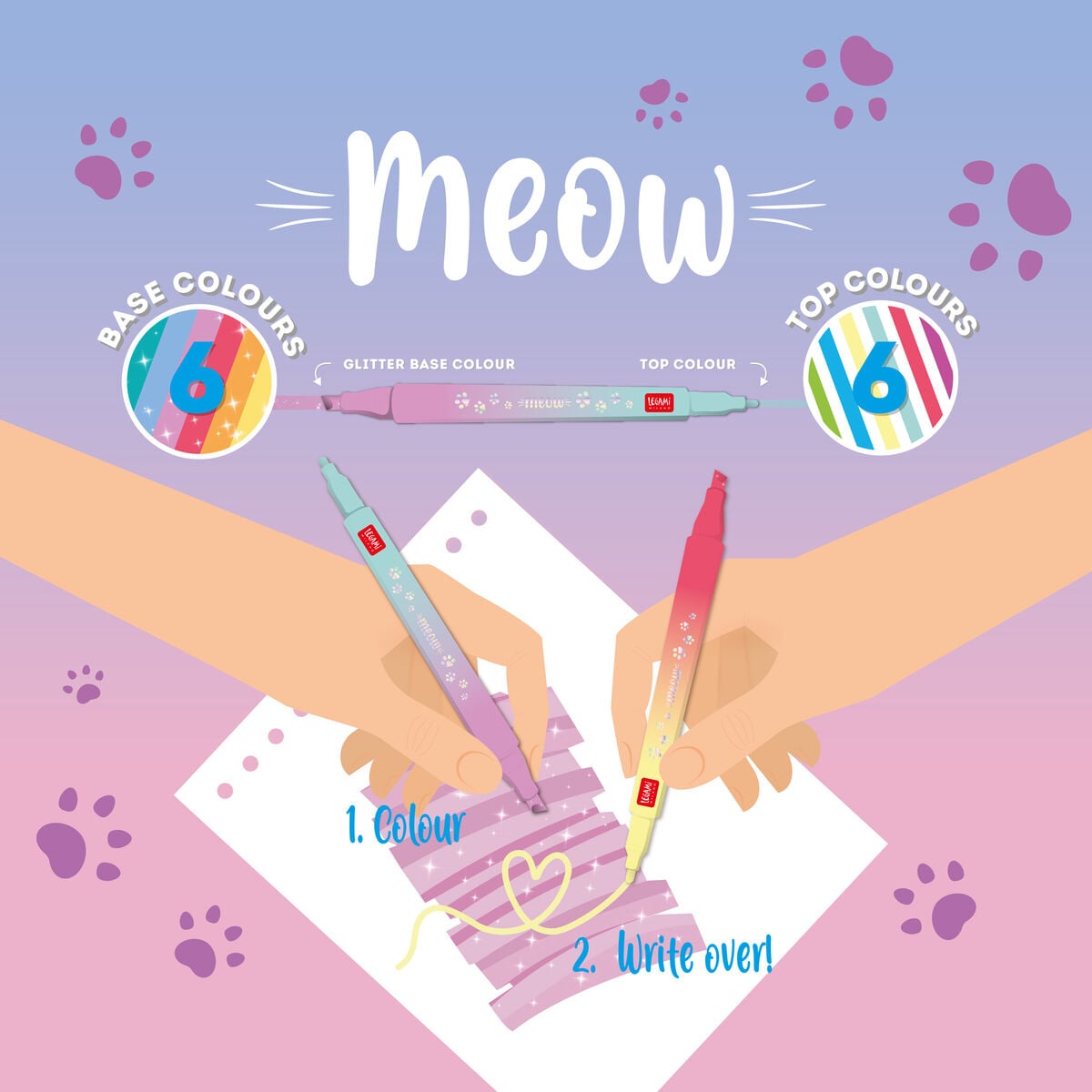 Legami - Seti 6 Dual-Tip Layering Markers - Meow