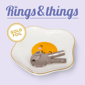 Legami - Hand-Decorated Ceramic Trinket Dish - Egg - Rings & Things
