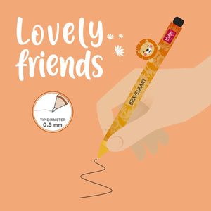 Legami - "King" Lion Animal Figurine with Pencil - Cute Friends