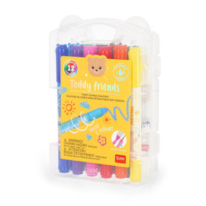 Legami - Set of 12 Twist-up Wax Crayons - Teddy Friends