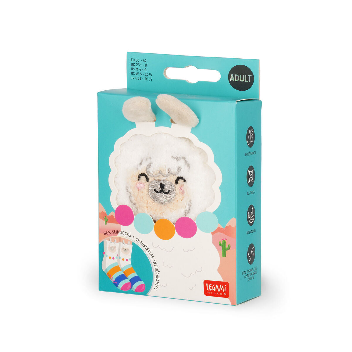 Legami - Non-Slip Llama Socks Adults - It's a Match!