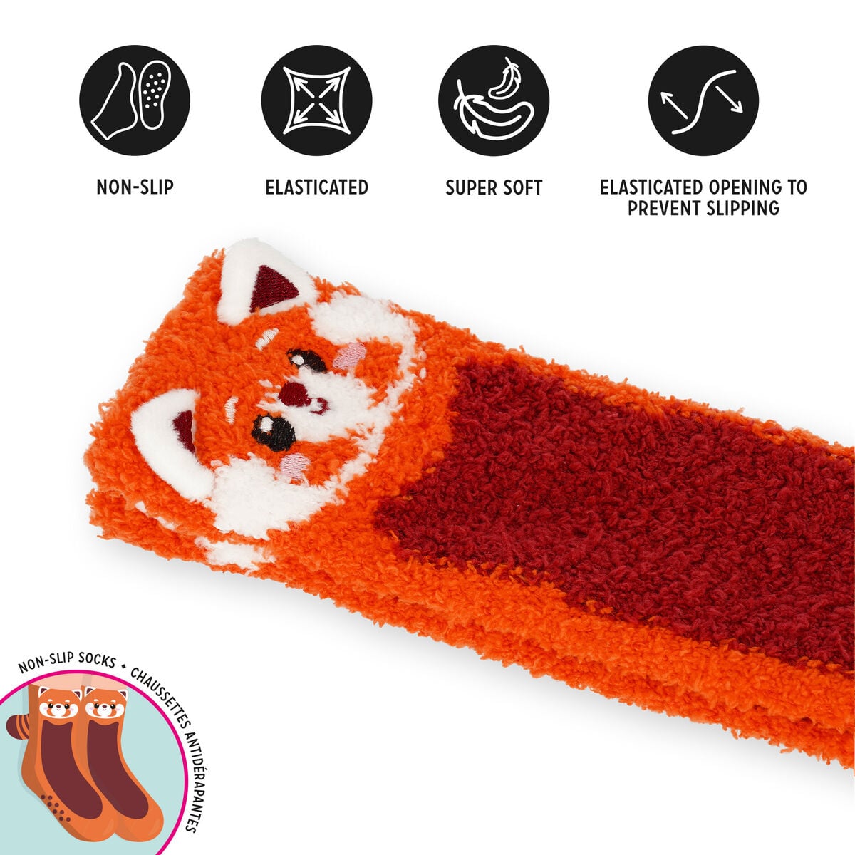 Legami - Non-Slip Red Panda Socks Adults - It's a Match!