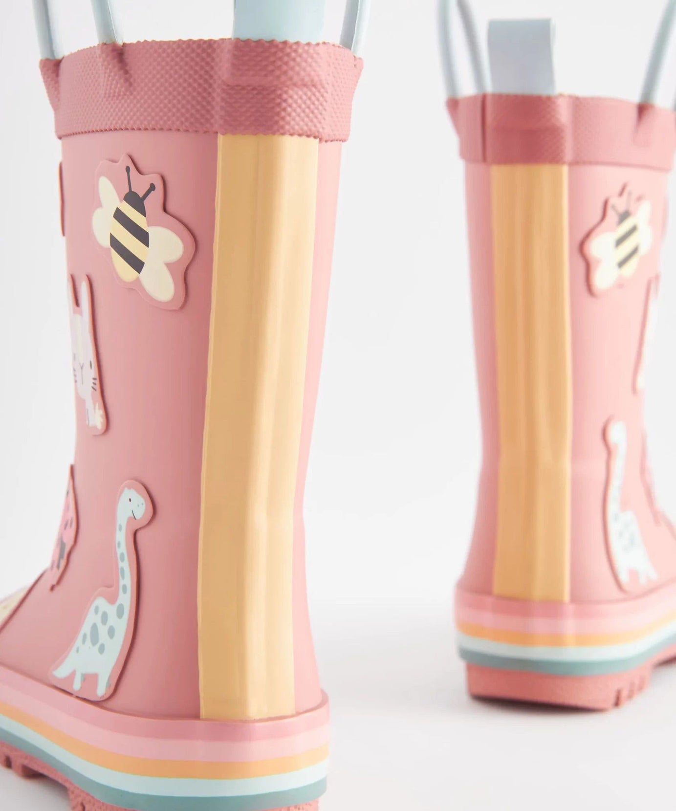 Dinossi - Soft Pembe Yumuşak Tabanlı Kız Çocuk Polarlı Yağmur Çizmesi - 28-Dinossi