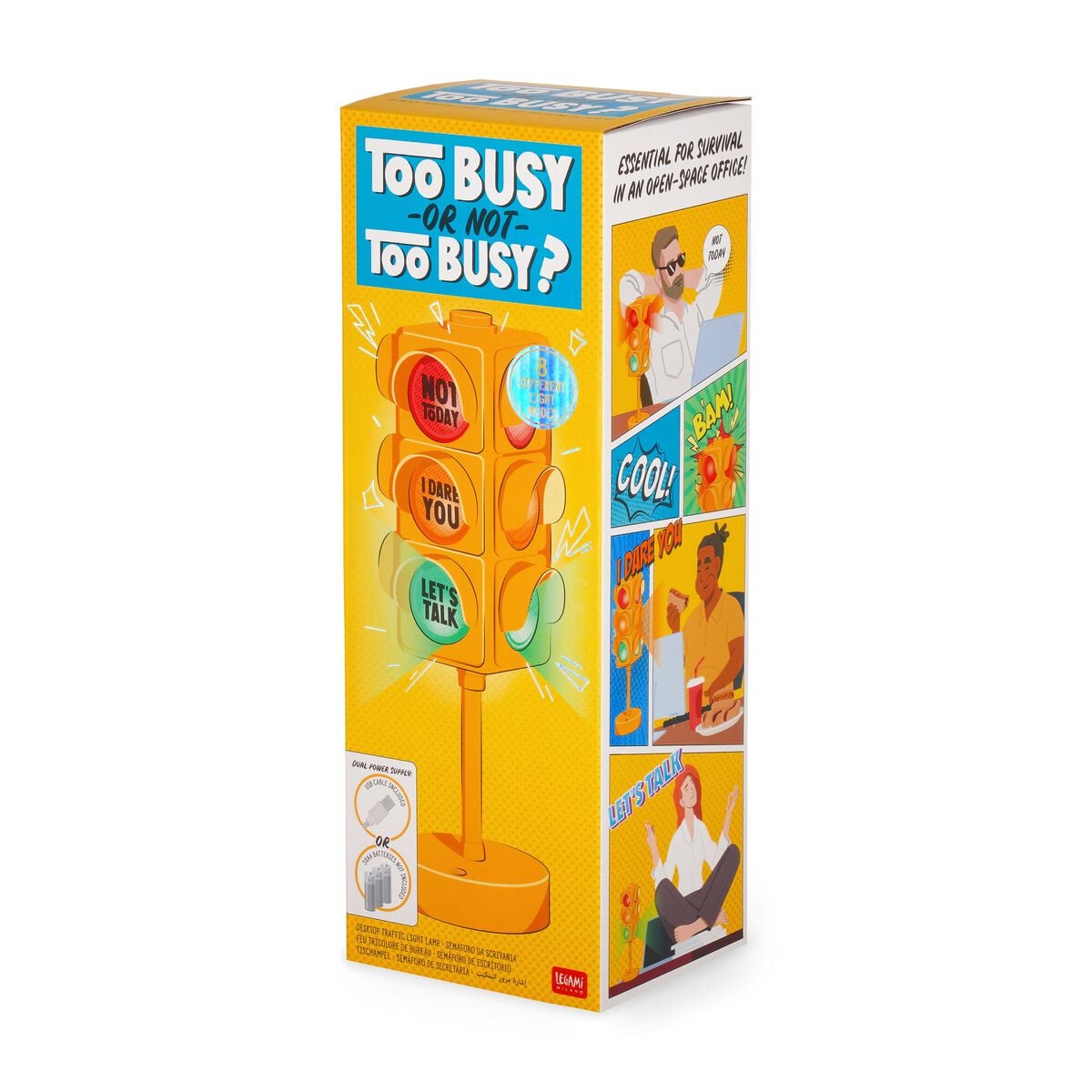Legami - Desktop Traffic Light Lamp - Too Busy or Not Too Busy?