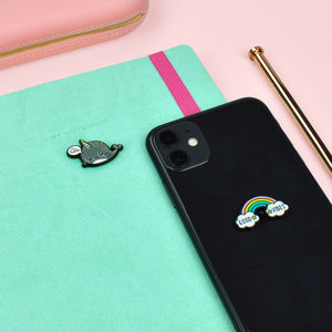 Legami - Set of 2 Narwhal + Rainbow Metal Stickers - Cutie