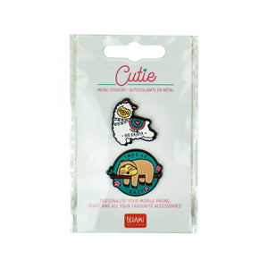 Legami - Set of 2 Llama + Sloth Metal Stickers - Cutie