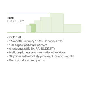 Legami - 13-Month Küçük Horizontal Weekly Günlük 2027 - Eclectic Blue