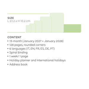 Legami - 13-Month Desk Planner 2027 - Raspberry Jam