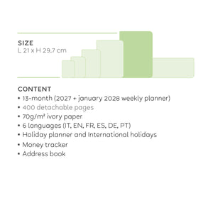 Legami - 13-Month Maxi Daily Planner 2027 - Cosmic Lilac