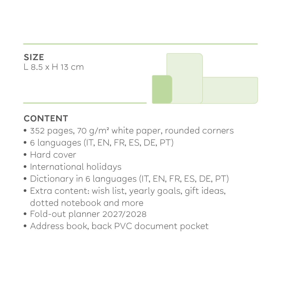 Legami - 12-Month Küçük Spiral-Bound Daily Günlük 2027 - Daisy
