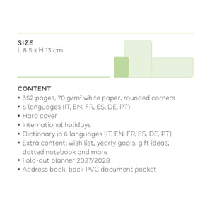 Legami - 12-Month Küçük Spiral-Bound Daily Günlük 2027 - Daisy
