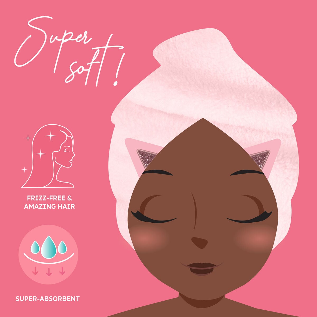 Legami - Kitty Hair Turban Towel - Aşk My Hair