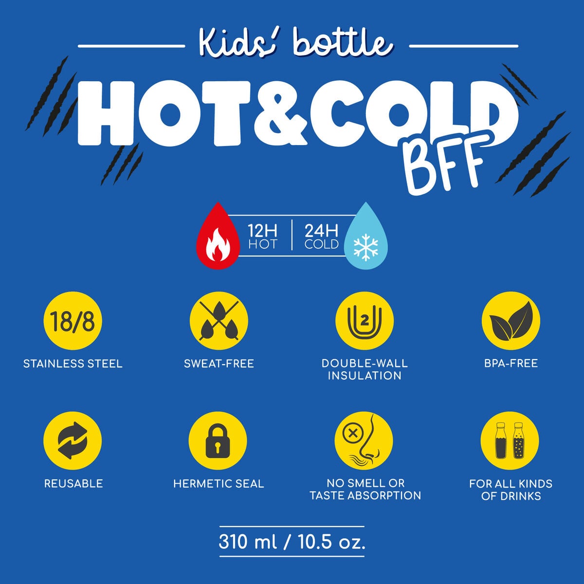 Legami - Vakum Şişe Çocuklar İçin - Tiger - Hot&Cold BFF