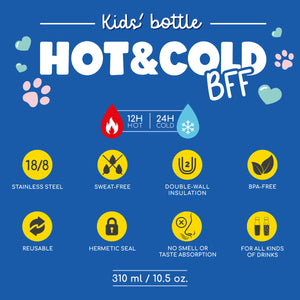 Legami - Vacuum Bottle for Kids - Panda - Hot&Cold BFF