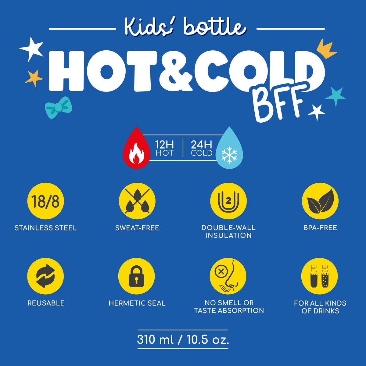 Legami - Vacuum Bottle for Kids - Penguin - Hot&amp;Cold BFF